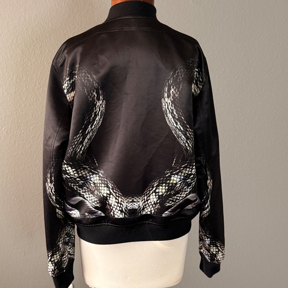 Just Cavailli Men's Python Snakeskin Printed Black bomber Jacket Sz 50 / M - Picture 9 of 11